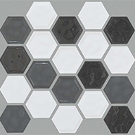 Cool Blend Shaw Geoscape Hexagon Mosaic