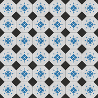 Floret Midnight Margo Flex Tiles - Modern Mosaics